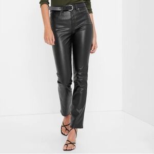 Gap Black Faux Leather Pants-Tall
